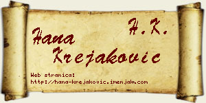 Hana Krejaković vizit kartica